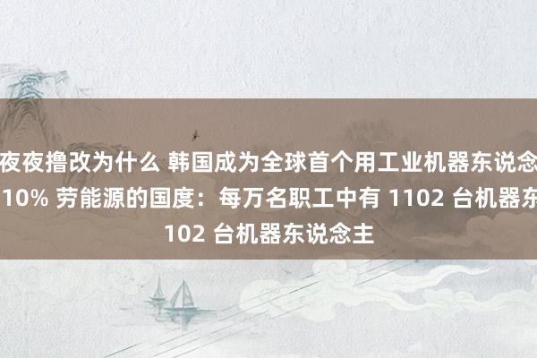 夜夜撸改为什么 韩国成为全球首个用工业机器东说念主取代 10% 劳能源的国度：每万名职工中有 1102 台机器东说念主