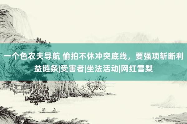 一个色农夫导航 偷拍不休冲突底线，要强项斩断利益链条|受害者|坐法活动|网红雪梨