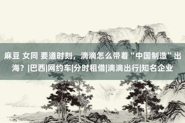 麻豆 女同 要道时刻，滴滴怎么带着“中国制造”出海？|巴西|网约车|分时租借|滴滴出行|知名企业