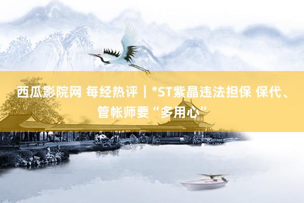 西瓜影院网 每经热评｜*ST紫晶违法担保 保代、管帐师要“多用心”