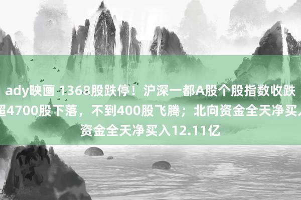 ady映画 1368股跌停！沪深一都A股个股指数收跌8.24%，超4700股下落，不到400股飞腾；北向资金全天净买入12.11亿