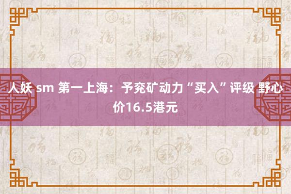 人妖 sm 第一上海：予兖矿动力“买入”评级 野心价16.5港元