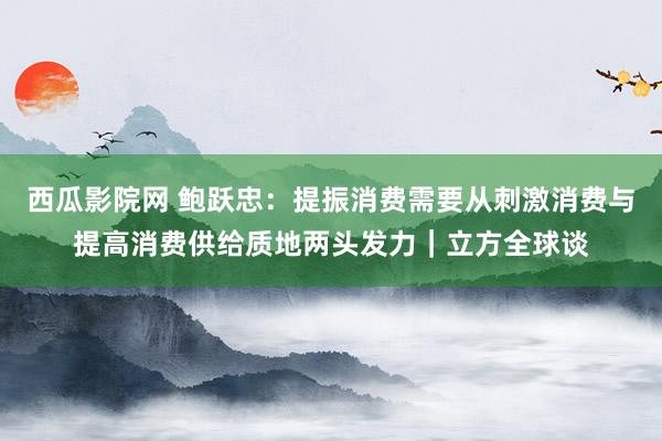 西瓜影院网 鲍跃忠：提振消费需要从刺激消费与提高消费供给质地两头发力｜立方全球谈